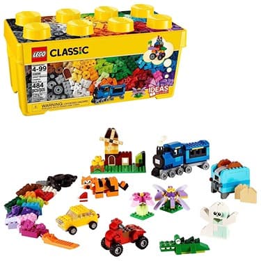 LEGO 10696 Classic Medium Creative Brick Box, Easy Toy Storage, LEGO Masters Fan Gift(Multicolor,Pack of 484 Pieces)