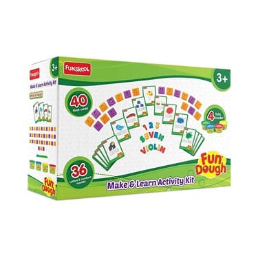 Funskool Fundough Jars Make & Learn Activity Kit, Make exciting Shapes and Patterns, Multicolour, Dough, Toy, Shaping, Sculpting, 3 Years and Above