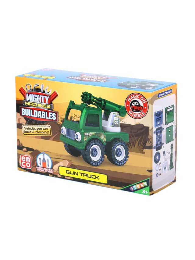 Mighty Machines Gun Truck Construction Vechile for kids 3Y+, Multicolour