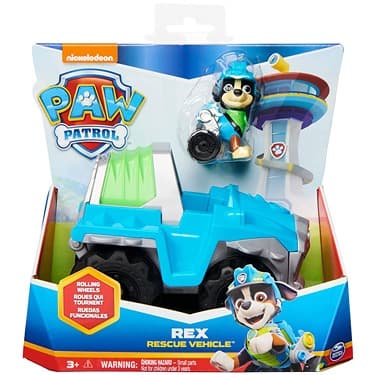 Paw Patrol Rex Basic Vehicle with Collectible Figure|Roleplay Toy|Best Gift for Kids|Made in India|Pretend Play Toy|for Kids Aged 3 and Up,Multicolor