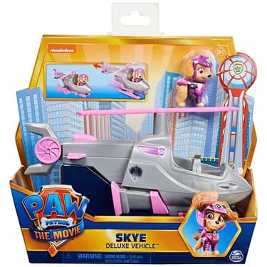 Paw Patrol Transforming Toy Car with Collectible Action Figure Skyes Deluxe