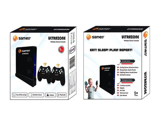 Sameo ULTRAZONE Wireless 8 Bit Game Console for TV with 2 Joystick (Black)