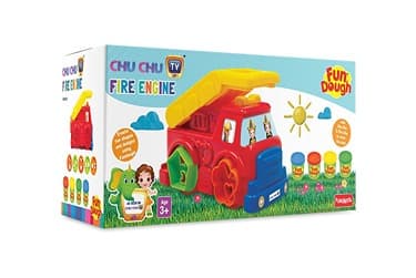 Fundough - Chu Chu Fire Engine , Cutting and Moulding Playset , 3years + , Multi-Colour