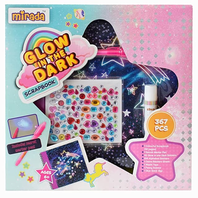 Mirada Art & Craft,Glow in The Dark Scrapbook, Ideal Gift for Boys & Girls, 6+ (MAC2012)