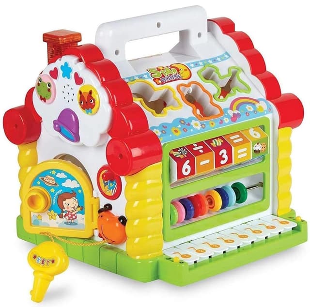 Knick Knack Activity House and Blocks Sorting with Lights & Sound Toy for Toddlers