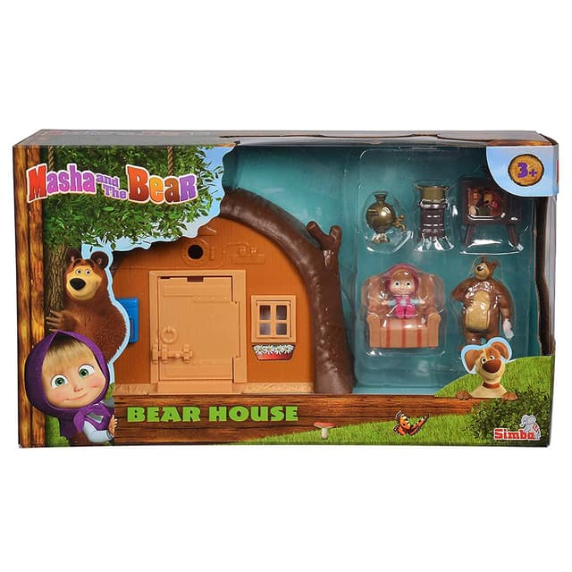 Masha and the Bear Masha, Bear Playset (4 Cm Masha and 6 Cm Bear, Multicolour)