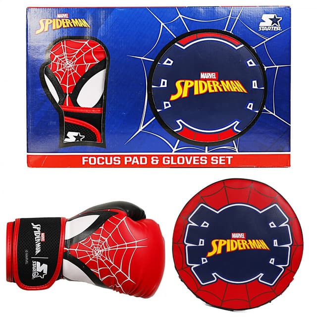 Marvel Spiderman Focus Pad & Gloves Set, Easy to Assemble, Boxing Gloves, Focus Pads