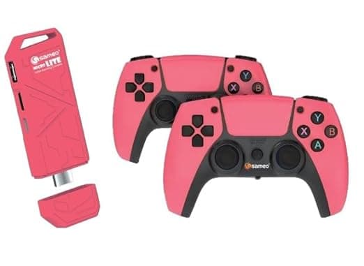 Sameo Micro Lite HDMI Gaming Console ,Game Stick, Video Games, Console Built -in 10000 Retro Games Dual Player- 4K Ultra HD Wireless TV Game Stick,Video Game (Red)