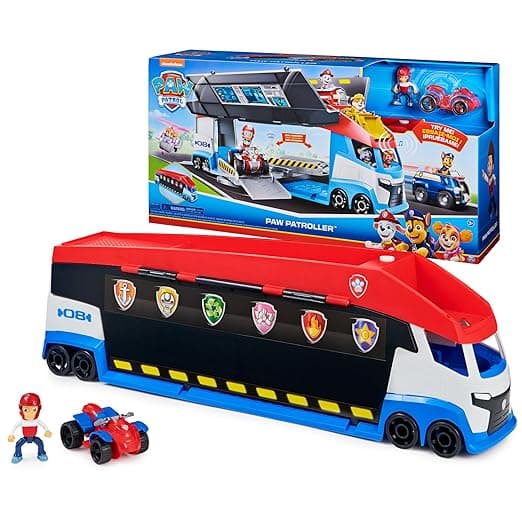 Paw Patrol, Transforming PAW Patroller with Dual Vehicle Launchers, Ryder Action Figure and ATV Toy