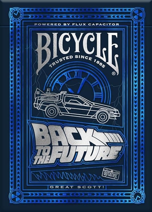 Bicycle Back to The Future Playing Cards 1 Pack, Premium, Foil, Metallic, Blue
