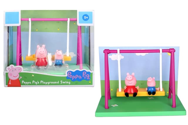 PEPPA PIG Playground Swing Themed Preschool Toy and George, Includes 2 poseable Figures
