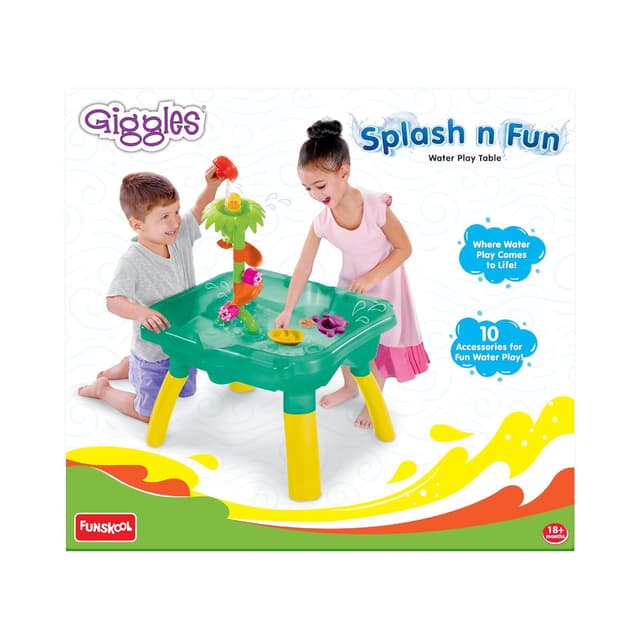 Funskool Kid Giggles Splash N Fun Water Play Table, 10 Accessories for Water Fun Play, Ideal for Pre-Schoolers, Multi-Colour.
