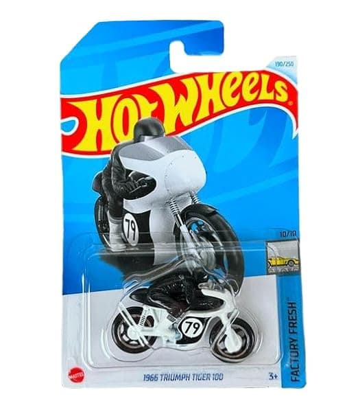 Hot Wheels 1966 Triumph Tiger 100 factory Fresh Ages 3 and Up (White)