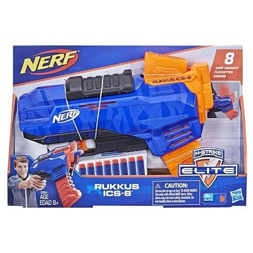 Nerf N-Strike Elite Rukkus ICS-8 Toy Blaster, For Kids Ages 8 Years Old And Up (Multicolor)