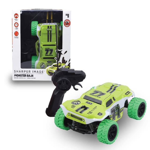 Sharper Image Monster Baja Truck Wireless Remote Controlled Car 360° Rotating High Speed Off Road Top Brand in USA Green Color Rc Car for Kids