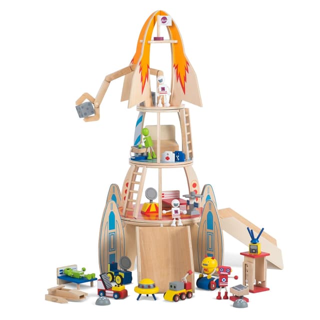 PLUM SUPER SPACE ROCKET WOODEN PLAYSET