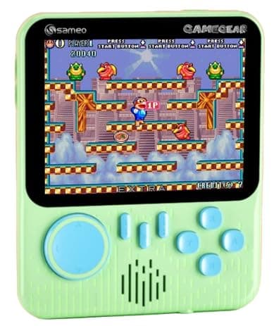 Sameo Gamegear Handheld Video Game Console, Retro Mini Game with 666 Classic Retro Game TV Compatible for Kids, Rechargeable 8 Bit Classic (Mint Green)