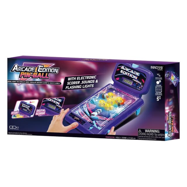 Innov8 Electronic Pin Ball Game, LED Scoreboard, Sound Effects, Tabletop Family Game