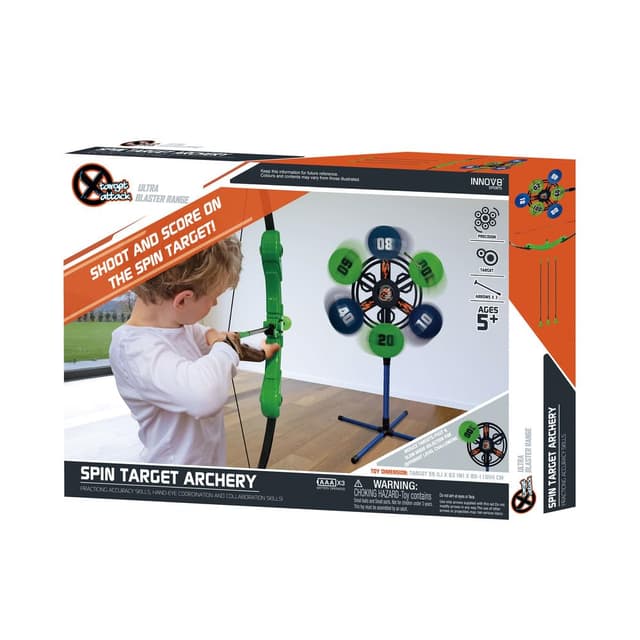Playwell Innov8 Spin Target Archery Set, Indoor & Outdoor Shooting Game with Spinning Target, Ages 5+, Green
