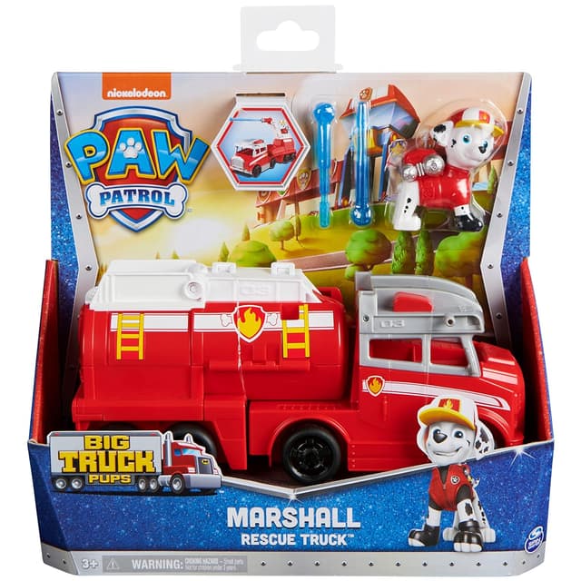 Paw Patrol Big Truck Pup’s Marshall Transforming Toy Truck with Collectable Action Figure