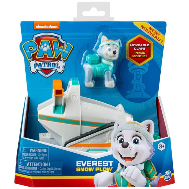 Paw Patrol Everest’s Snow Plow Vehicle with Collectible Figure, for Kids Aged 3 and Up, Multicolor, (6061802)