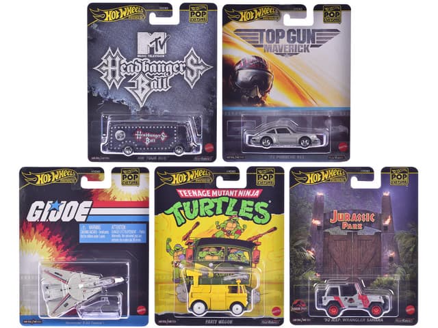 Hot Wheels 2025 Indian Pop Culture Set – 5-Pack Premium Cars  Includes ‘92 Jeep Wrangler Sahara – Jurassic Park