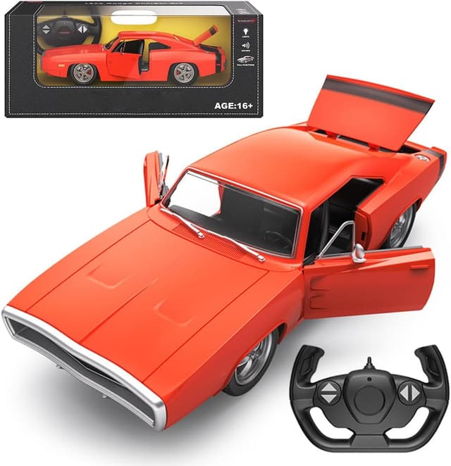 1970 Dodge Charger  RC Car by Rastar – 1:16 Scale Remote Control Muscle Car for Collectors