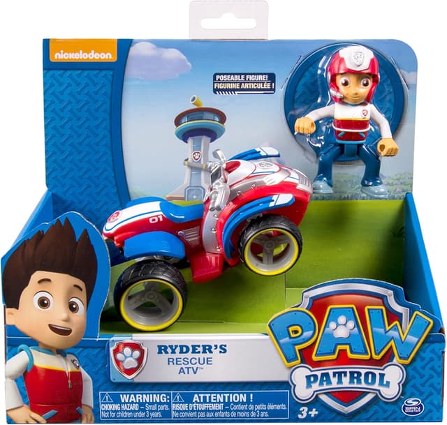 Paw Patrol, Ryder’s Rescue ATV Vehicle with Collectible Figure, for Kids Aged 3 and up, Multicolor, (6061907)