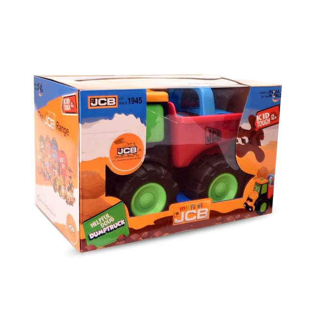 JCB Toy|My 1St Helpful Doug Dumptruck Toy Dumptruck For Kids Heavy Duty Unbreakable Non Electric Best Toy Gift For Toddlers Kids And Boy Authentic Licensed Toy|Yellow