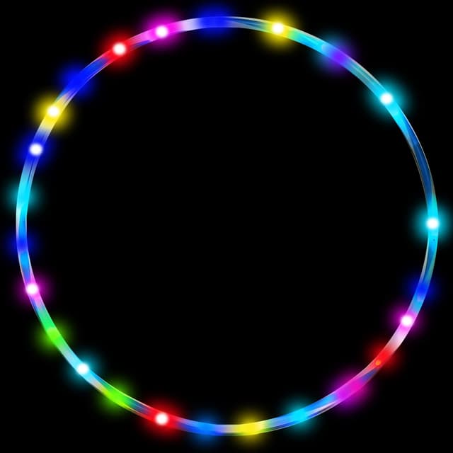 LED Light Up Dance Exercise Hoop 36in for Adults Kids Children - Auto Color Changing Fitness Equipment