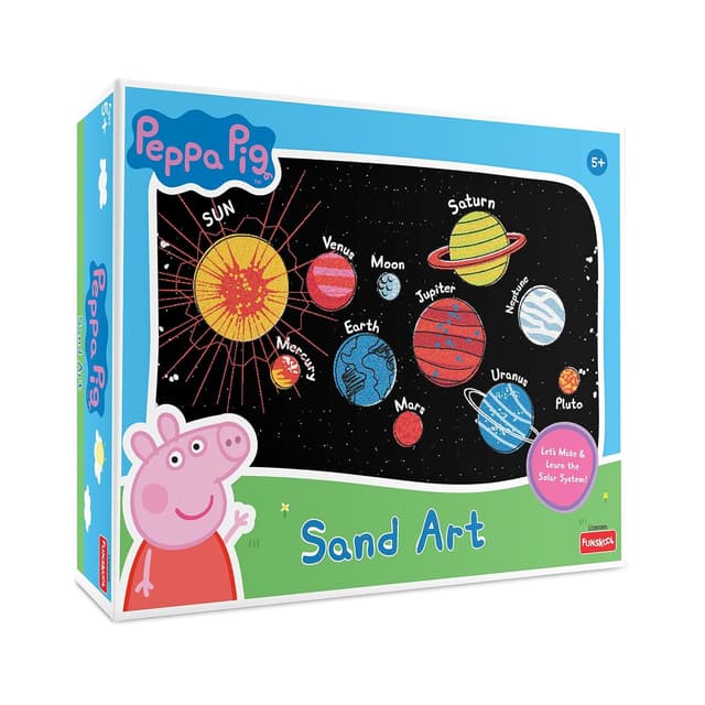 Funskool Handycrafts Peppa Pig Sand Art, Arts and Crafts DIY Kit, Make Solar System Mobile for Hanging, Learn The Solar System, for Children 5 Years and Above