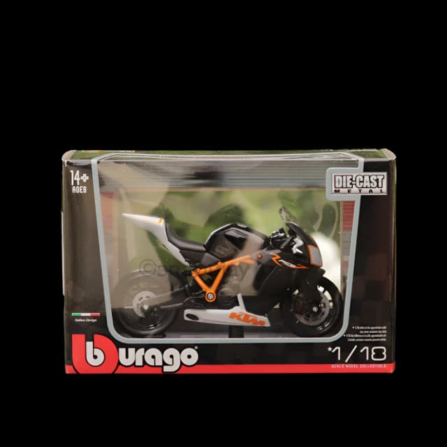 Bburago KTM 1190 RC8 R (Black White Orange) Diecast Motorcycle