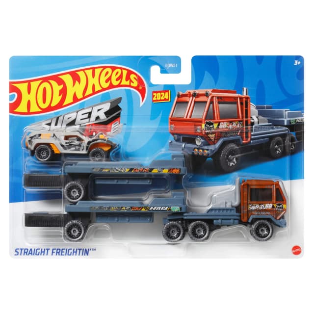 Hot Wheels Super Rigs Straight Freightin 1:64 Scale Diecast Vehicle Set
