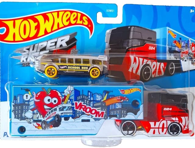 Hot Wheels Super Rigs Pencil Pusher Diecast Car (Blue & Red)