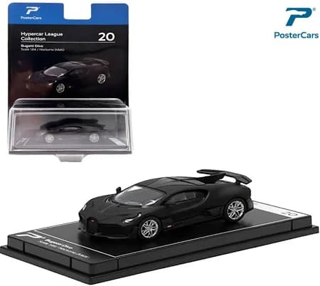 PosterCars Hypercar League Collection Bugatti Divo 1:64 Scale Nocturne (Matt)