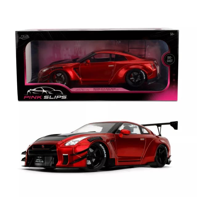 Jada Pink Slips Nissan GTR R35 LB Kit 1.5 Red and Black 1:18