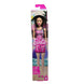 Barbie Fashion Doll With Dark Burgundy Hair Wearing Removable Pink Dress & Shoes With Logo Print