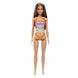 Barbie Beach Doll with Light Brown Hair, Pink & Orange Tropical Swimsuit, Summer Pool & Beach Toy for Kids