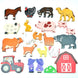 Knick Knack Wooden Animal Set, Educational Pre-School Toys 3+ Year Old Boys, Girls (Farm Animal)