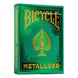 Bicycle Metalluxe Green Playing Cards - Premium Metal Foil Finish - Poker Size
