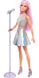 Barbie Pop Star Doll Dressed in Iridescent Skirt with Microphone and Pink Hair