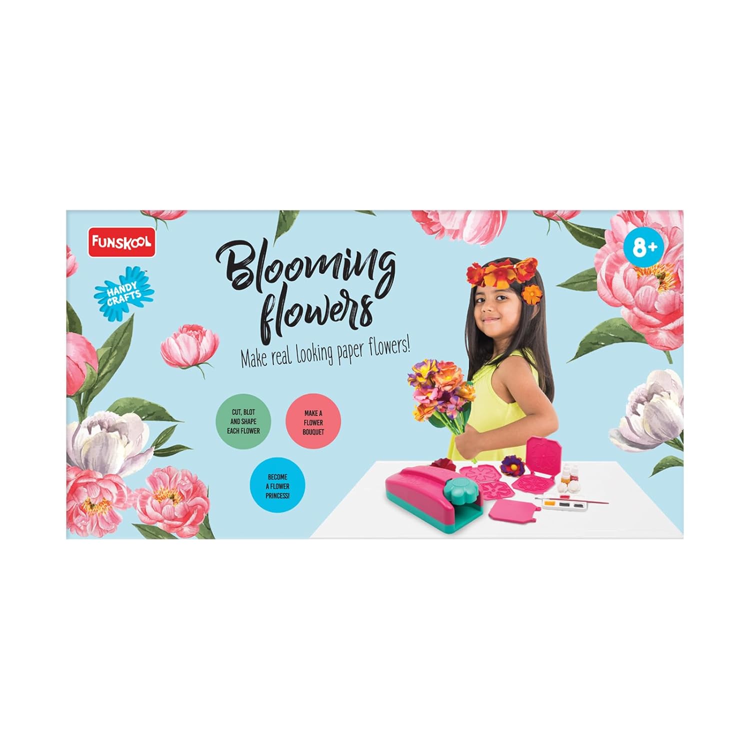 Funskool Handycrafts Blooming Flowers, Paper Flower Making kit, Make R ...