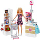 Barbie® Doll, Blonde, and Grocery Store with Rolling Cart and Working Belt