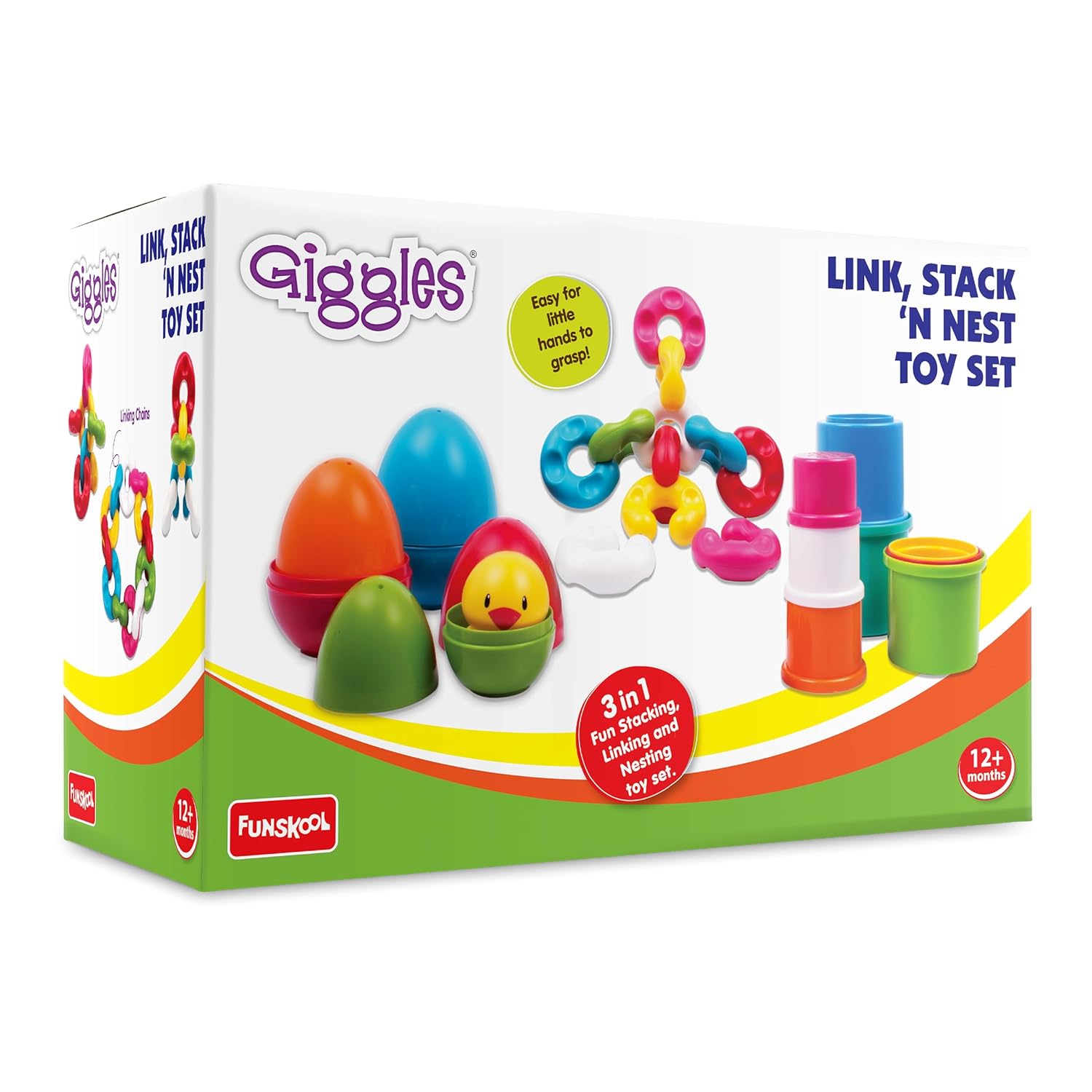 Giggles Funskool Link Stack N Nest, Nesting & Stackable Toy Blocks for ...