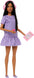 Barbie Fashionistas Doll #245, Autistic Doll Wearing Purple Striped Dress with Accessories Like Fidget Spinner, Tablet and Headphones
