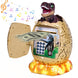 Piggy Bank, Dinosaur Cash Coin Bank Electronic Money Bank with Night Light Password Fingerprint Unlocking Simulation Music Automatic Paper ATM Saving Toy Lager Piggy Banks Gift for boy Girl-Brown