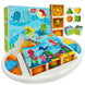 Simba ABC Magic Cube Educational Puzzle for Kids | 3D Jigsaw Puzzle Sea Animal Printed Blocks with Activity Games | Storage Space and for Boys, Girls, Kids of 3 Years and Above - 9 Pcs (Aqua Theme)