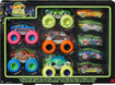 Hot Wheels Monster Trucks Glow in The Dark Pack | 5 Monster Trucks & 5 Die Cast Scale Cars