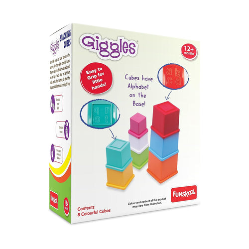 Giggles Funskool Plastic Stacking Multicolored Cubes,Blocks With Alpha ...