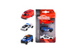 Majorette S.O.S Cars 3 Pack Diecast Set - Police & Fire Rescue Vehicles for 3+ Years